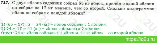 Решение домашнего задания  №717717.  Математика 5 класс.  Мерзляк А.Г., Полонский В.Б., Якир М.С. Математика. 5 класс