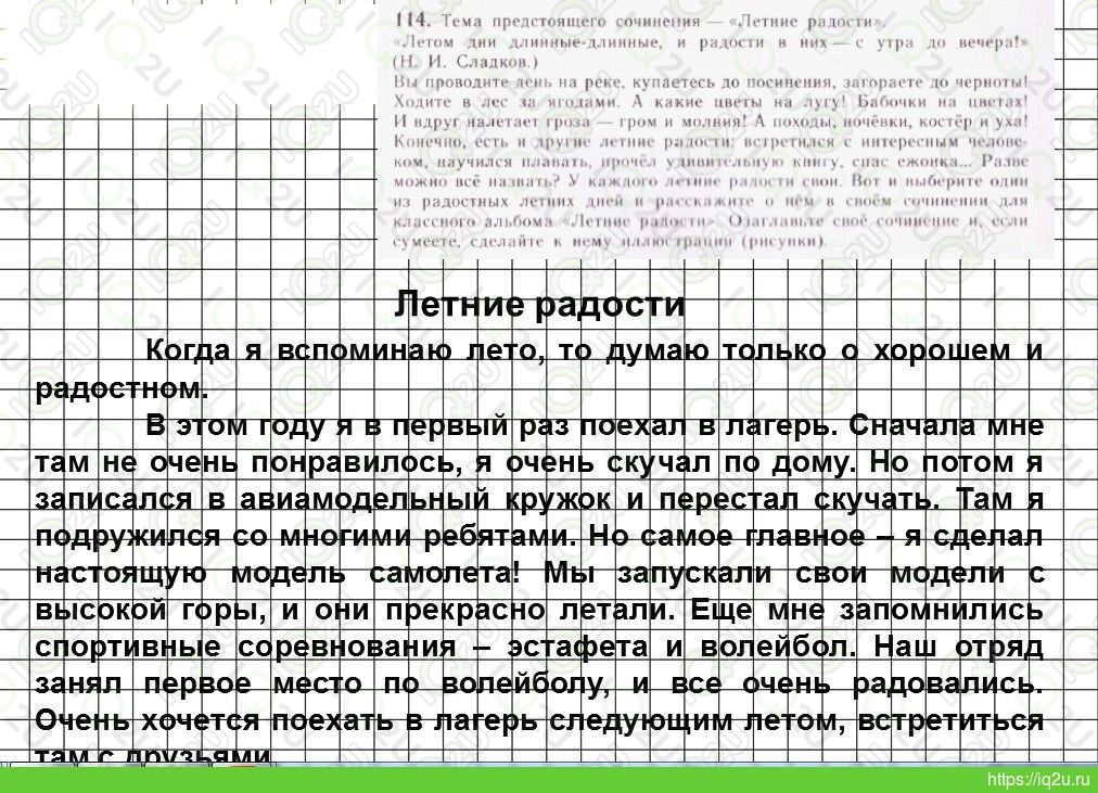 Соч по русскому языку 5 класс